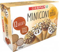 Despar supermercati offerta 12 Mini coni panna e cioccolato Despar